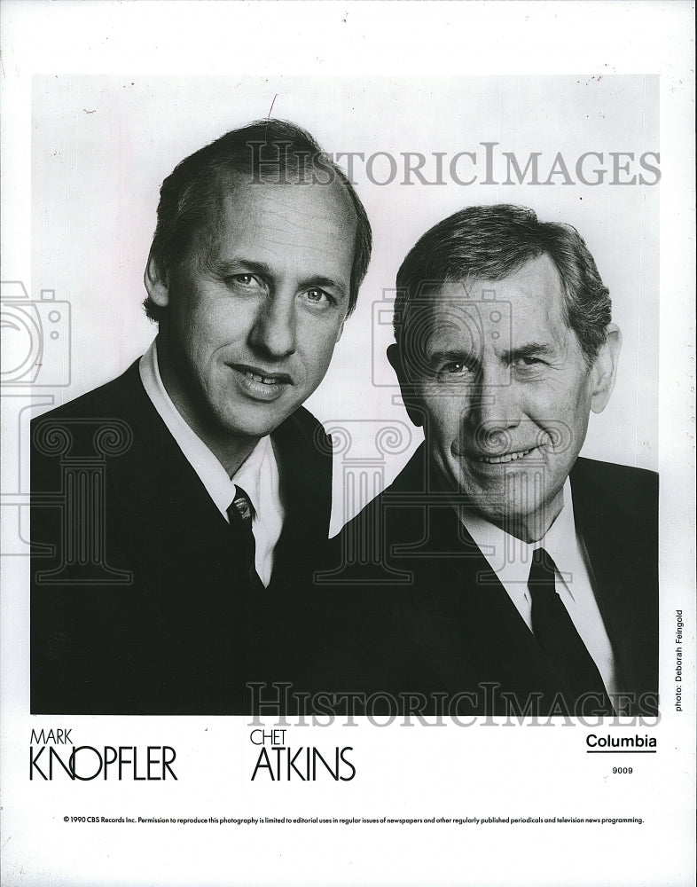 1990 Press Photo Musician Mark Knopfler, Chet Atkins - Historic Images