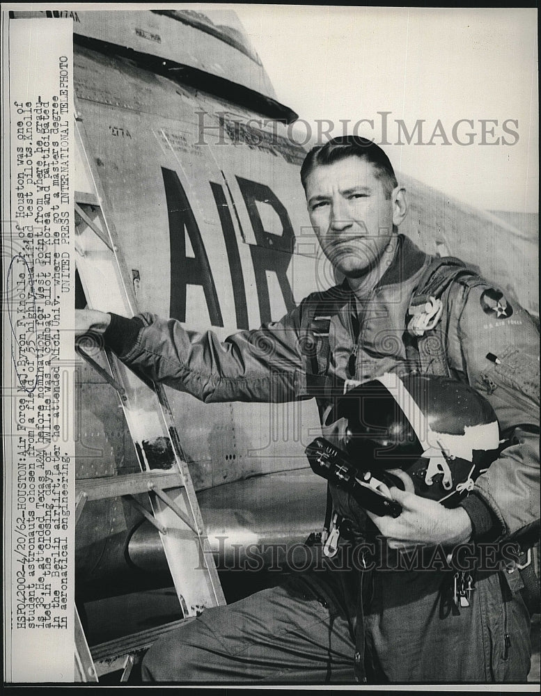 1962 Press Photo Air Force Maj. Byron F. Knolle, Jr. - Historic Images