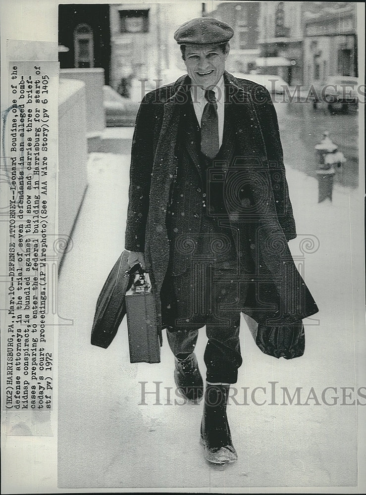 1972 Press Photo Defense Attorney Leonard Boudine - Historic Images