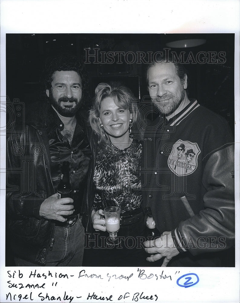 1993 Press Photo Sib Hashion of Boston, Suzanne, Nigel Shanley of House of Blues - Historic Images