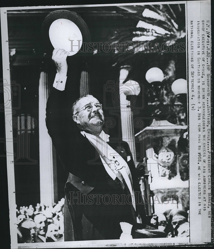 1952 Press Photo President Carlos Ibanez, New Chief Executive of Chile - Historic Images