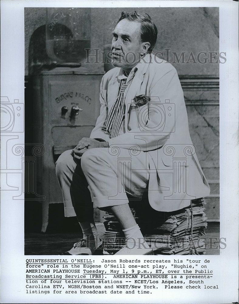 1999 Press Photo Jason Robards in &quot;Hughie&quot; on &quot;American Playhouse&quot; - Historic Images