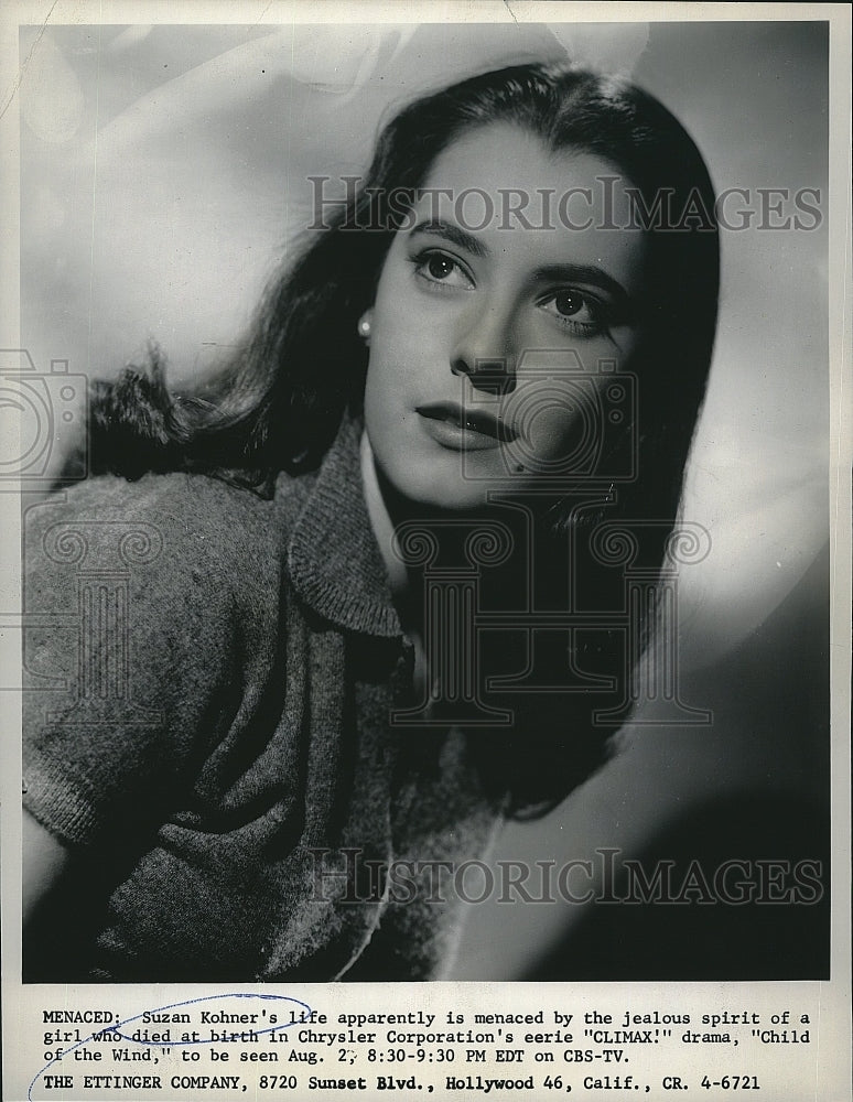 1956 Press Photo Susan Kohner starring in the film "Child of the Wind" - Historic Images