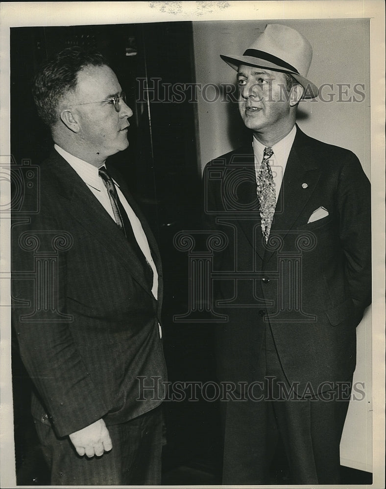 1936 Press Photo Missing Claude Knowlton w/ Deputy Marshal Daniel Herlihy - Historic Images