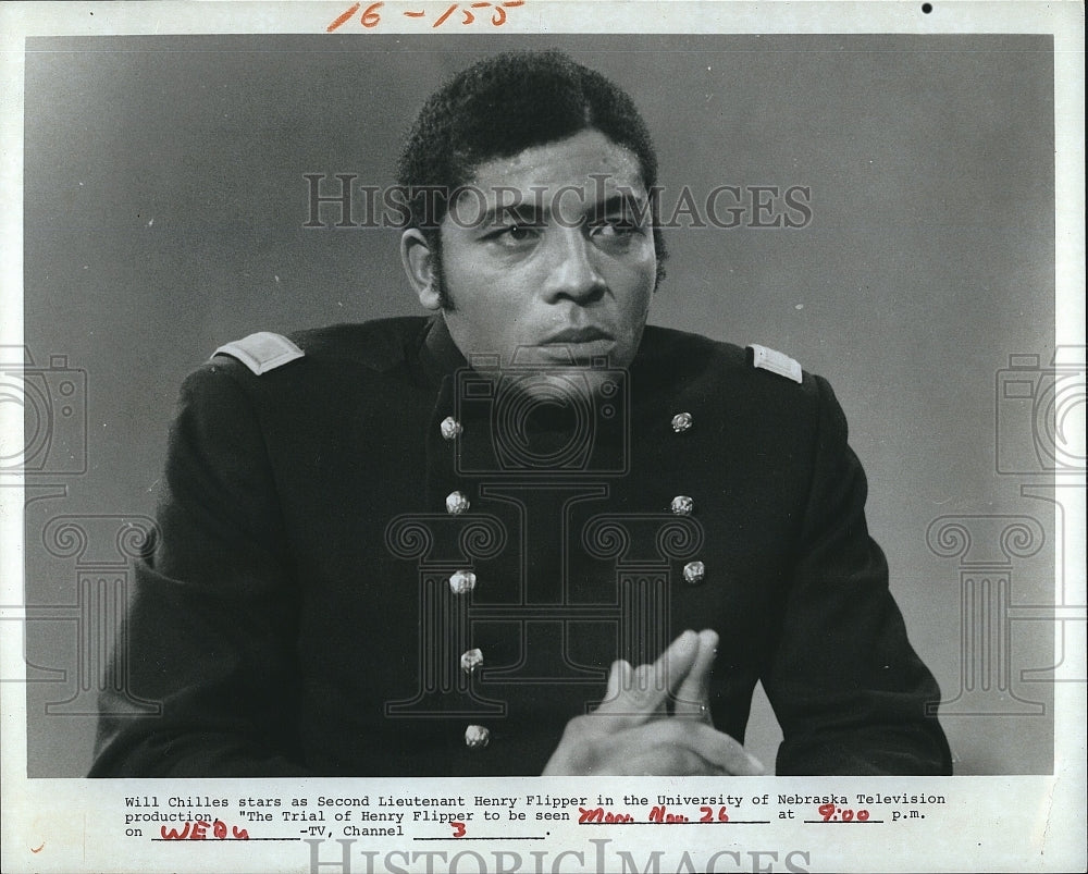 1973 Press Photo Will Chilles in &quot;The Trial of Henry Flipper&quot; - Historic Images