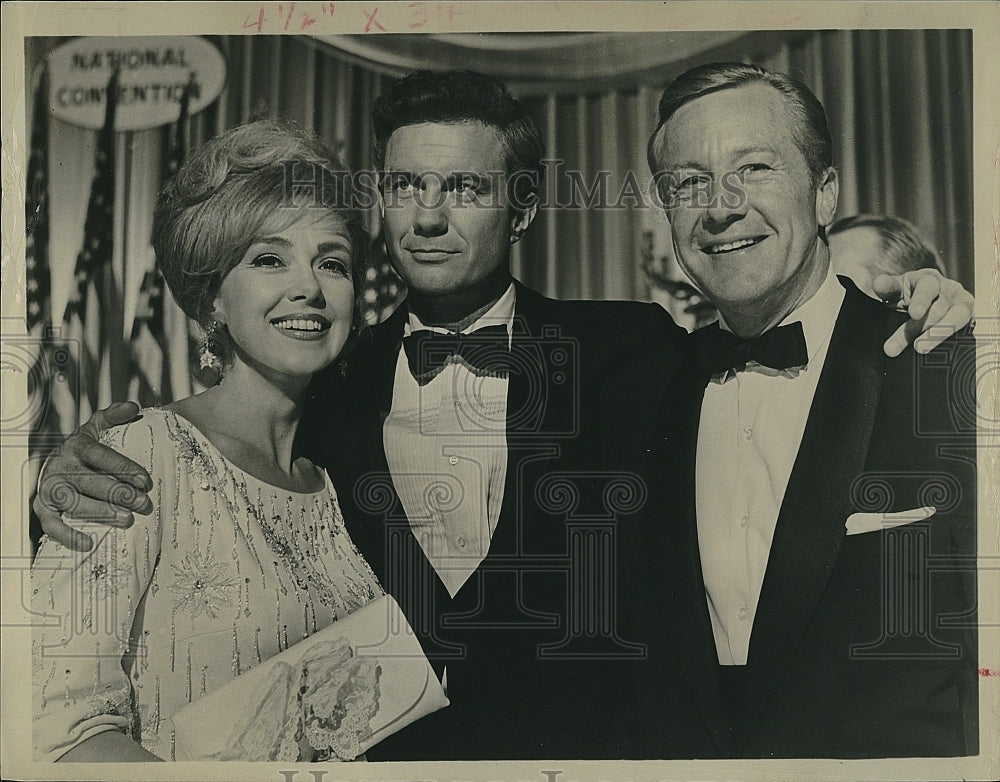 1968 Press Photo Edie Adams Cliff Robertson and Gene Raymond in &quot;The Best Man&quot; - Historic Images