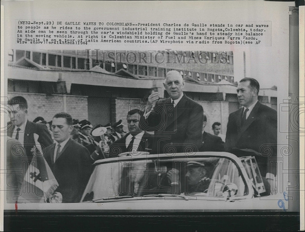 1964 Press Photo President Charles de Gaulle France Enriques Parra Pardo - Historic Images