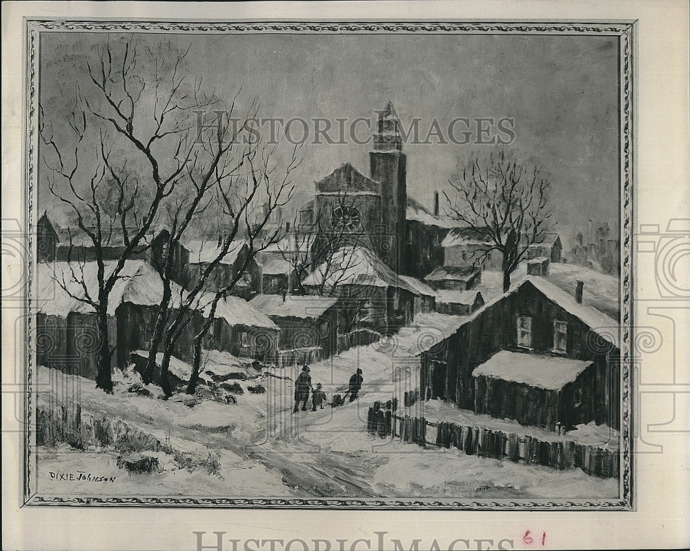 1964 Press Photo Winter Morning Painting By Dixie Johnson Florida State Fair - Historic Images