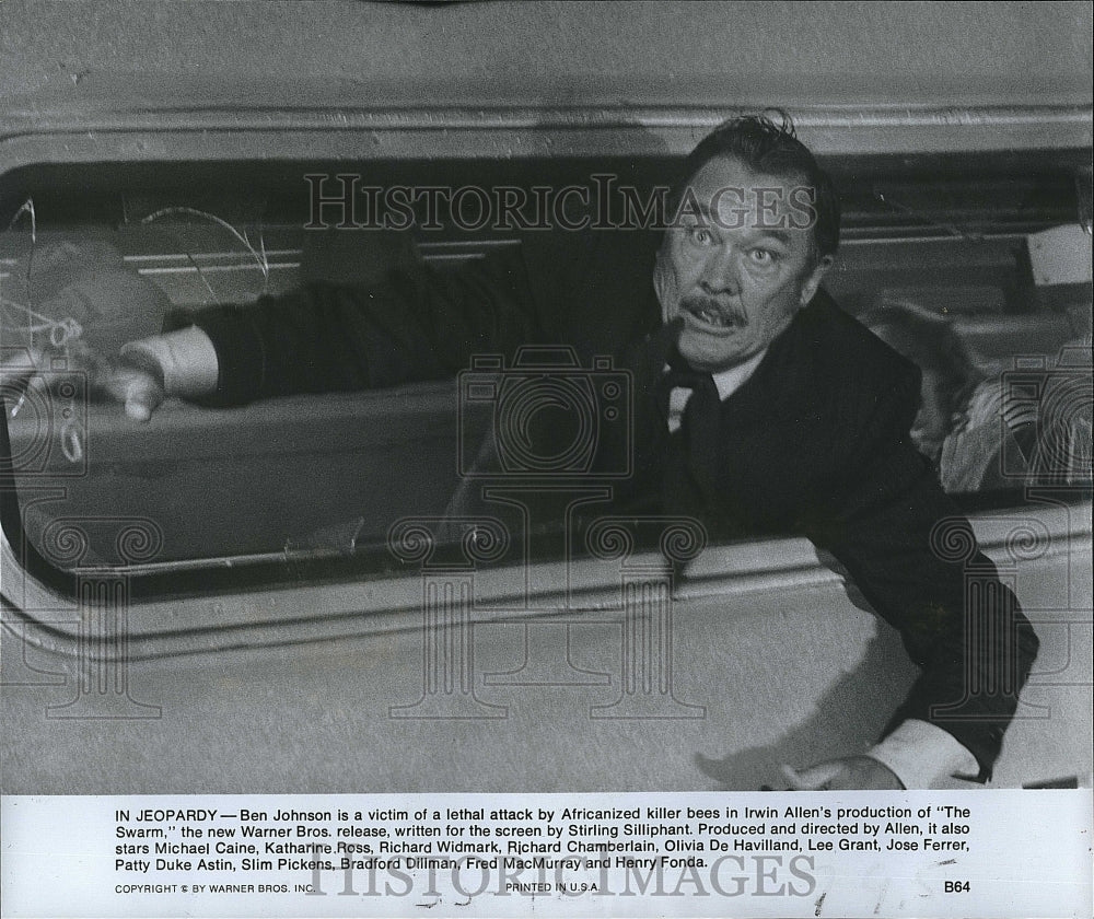 1978 Actor Ben Johnson in scene from Irwin Allen's "The Swarm." - Historic Images