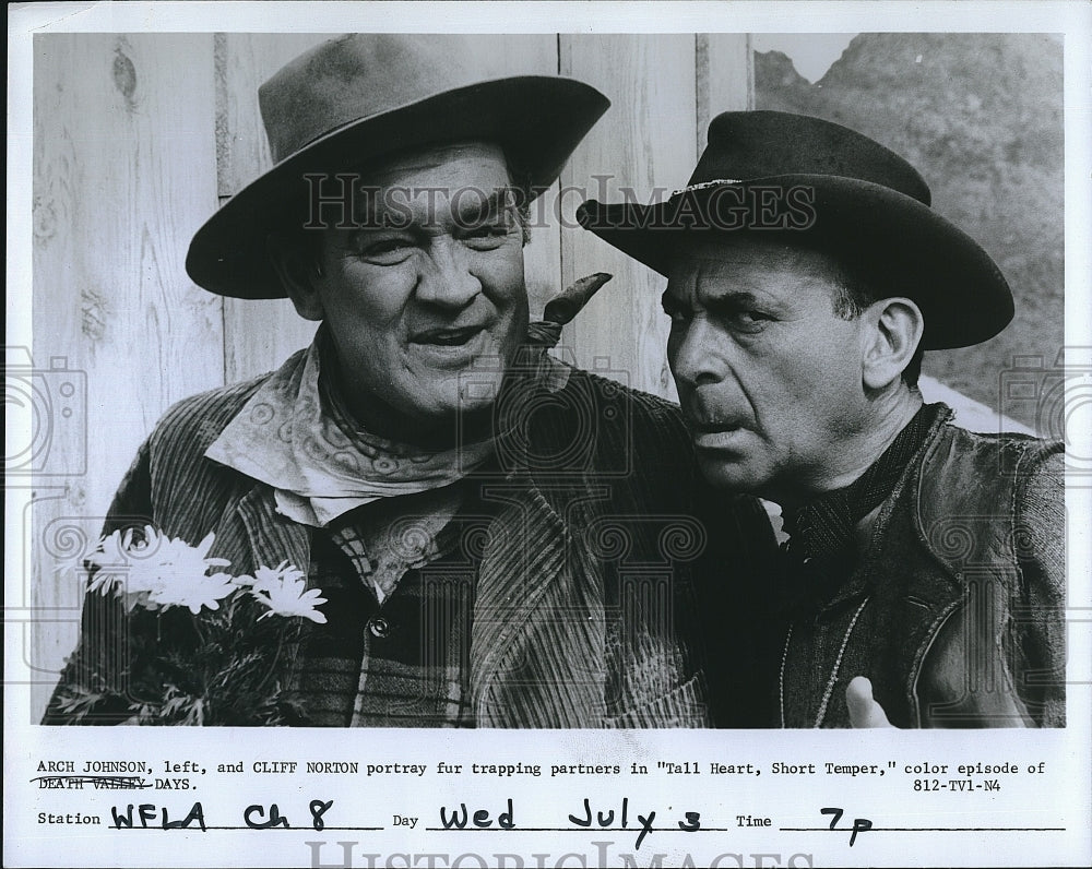 1968 Actors Arch Johnson & Cliff Norton On "Death Valley Days"-Historic Images