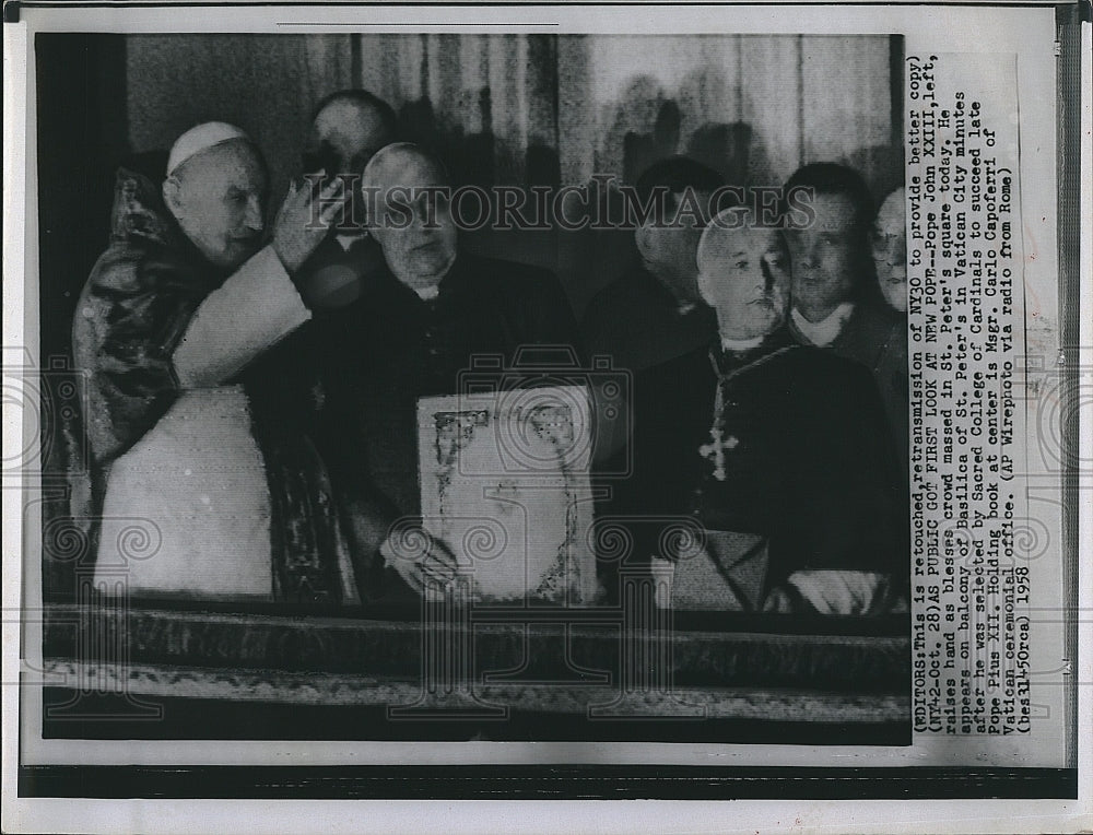 1958 Press Photo Pope John XXIII St. Peters square - Historic Images