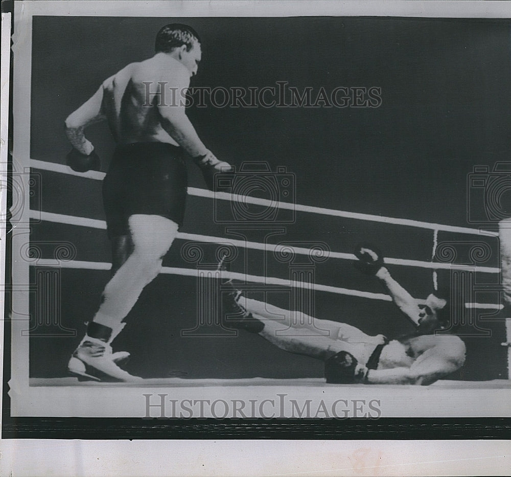 1963 Press Photo Boxer Ingemar Johansson &amp; Brian London - Historic Images