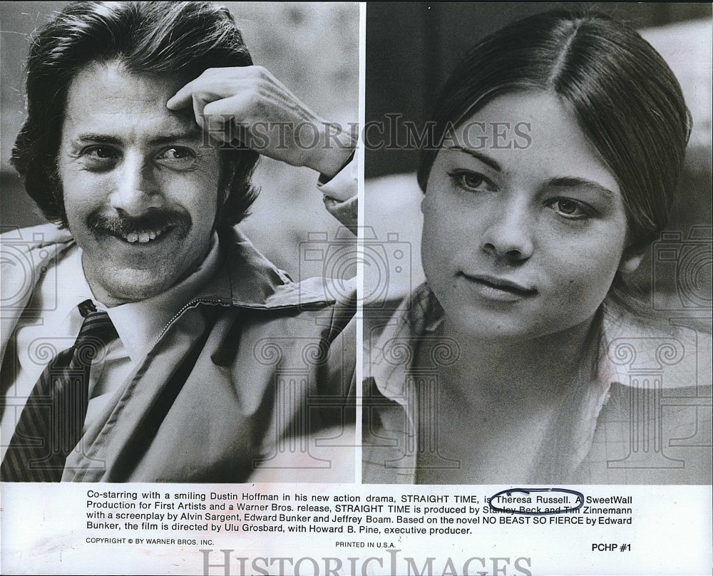 1978 Press Photo "Straight Time" Dustin Hoffman & Theresa Russell - Historic Images