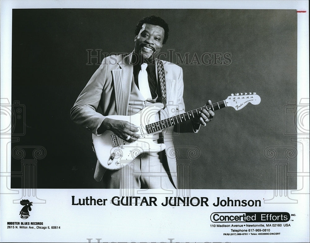 1989 Press Photo Musician Luther &quot;Guitar Johnson&quot; Johnson in concert - Historic Images