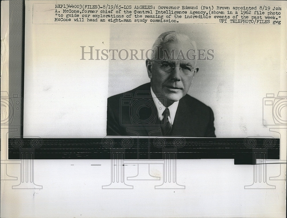 1965 Press Photo John A. McCone - Historic Images