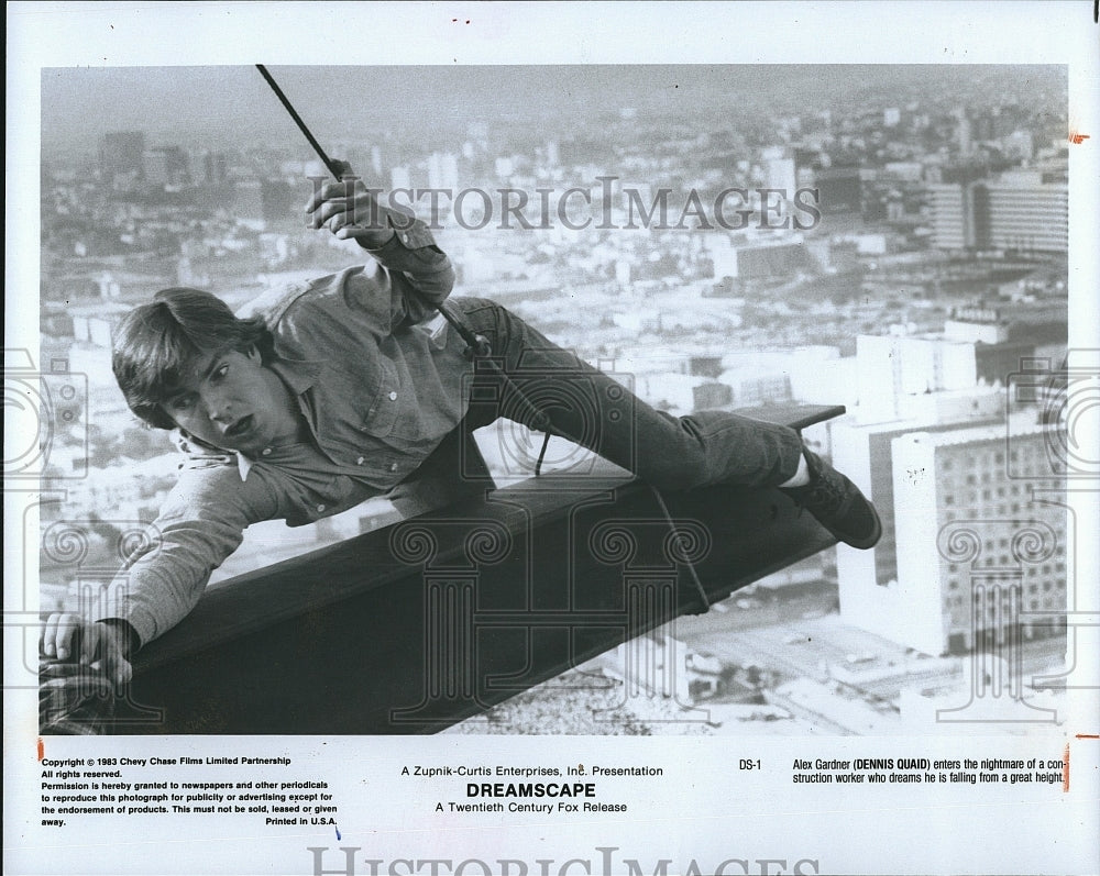 1983 Press Photo Dreamscape Actor Dennis Quaid - Historic Images