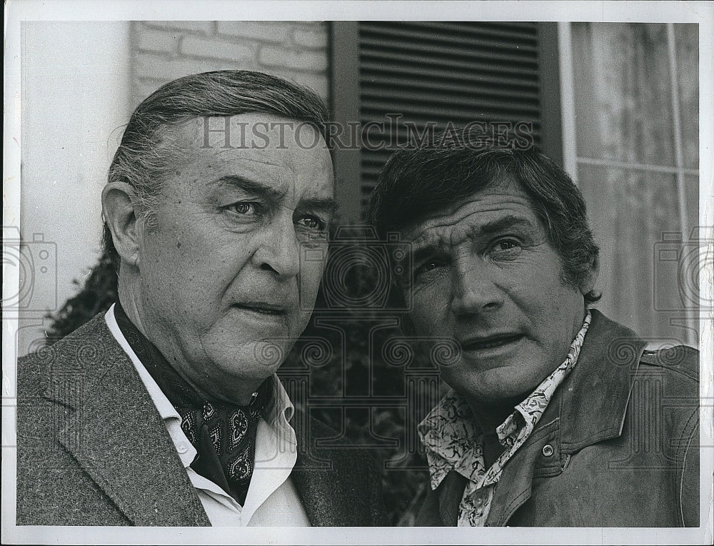 1971 Press Photo Ray Milland & Gene Barry Star In "The Name Of The Game" - Historic Images