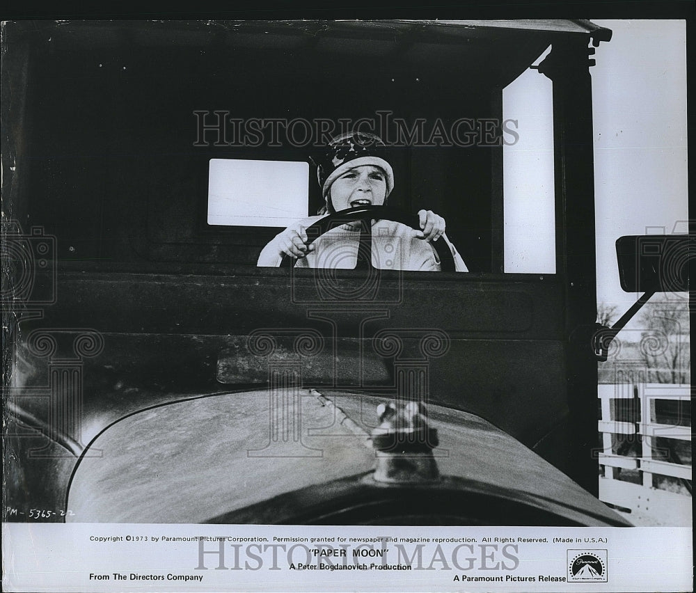 1975 Press Photo Tatum O&#39;Neal as  Addie Loggins in &quot;Paper Moon&quot;. - Historic Images