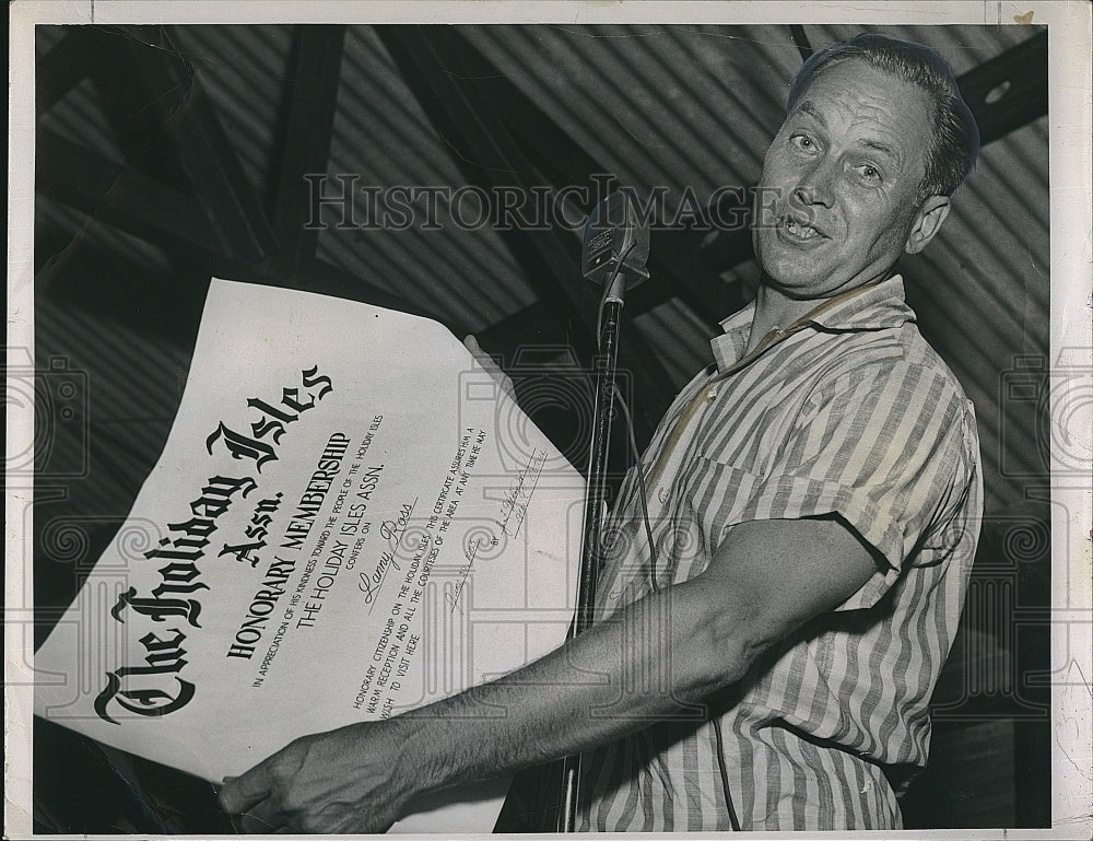 1953 Press Photo Singer Lanny Ross, Holiday Isles Association - Historic Images