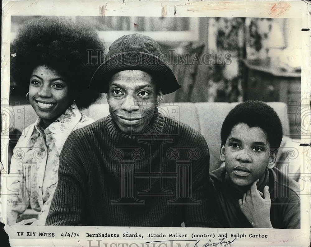 1974 Press Photo Good Times Series Bernadette Stanis Jimmie Walker Ralph Carter - Historic Images