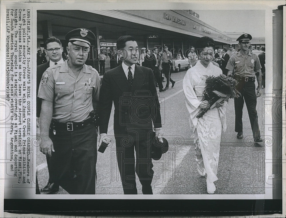 1967 Press Photo Japan Crown Prince Akihito and Princess Michiko at Florida. - Historic Images