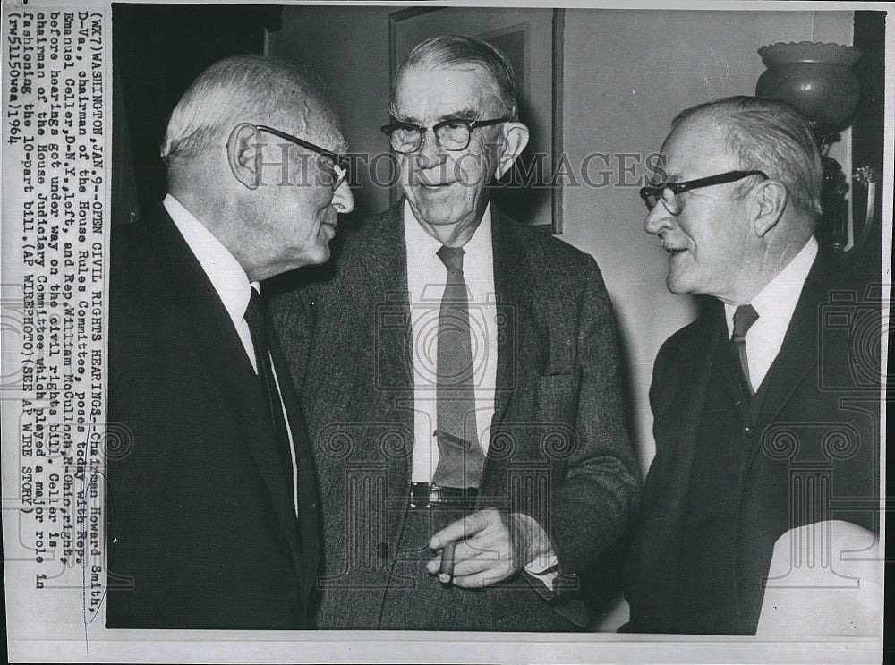 1964 Press Photo Chairman Howard Smith of the House Rule Committee w/ - Historic Images