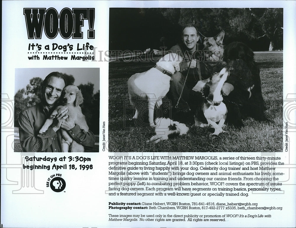 1998 Press Photo Matthew Margolis host of the TV series 'Woof It's a Dog's Life" - Historic Images