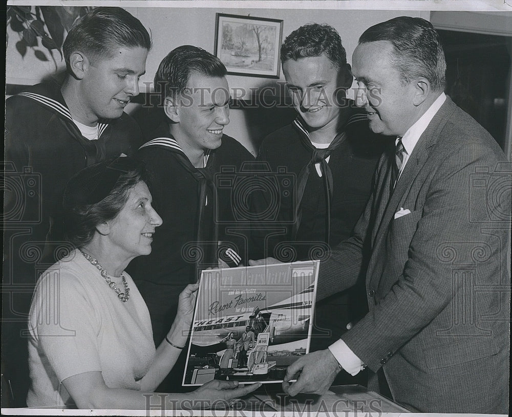 1957 Press Photo Marshad Presents Album to Armed Forces Club - Historic Images