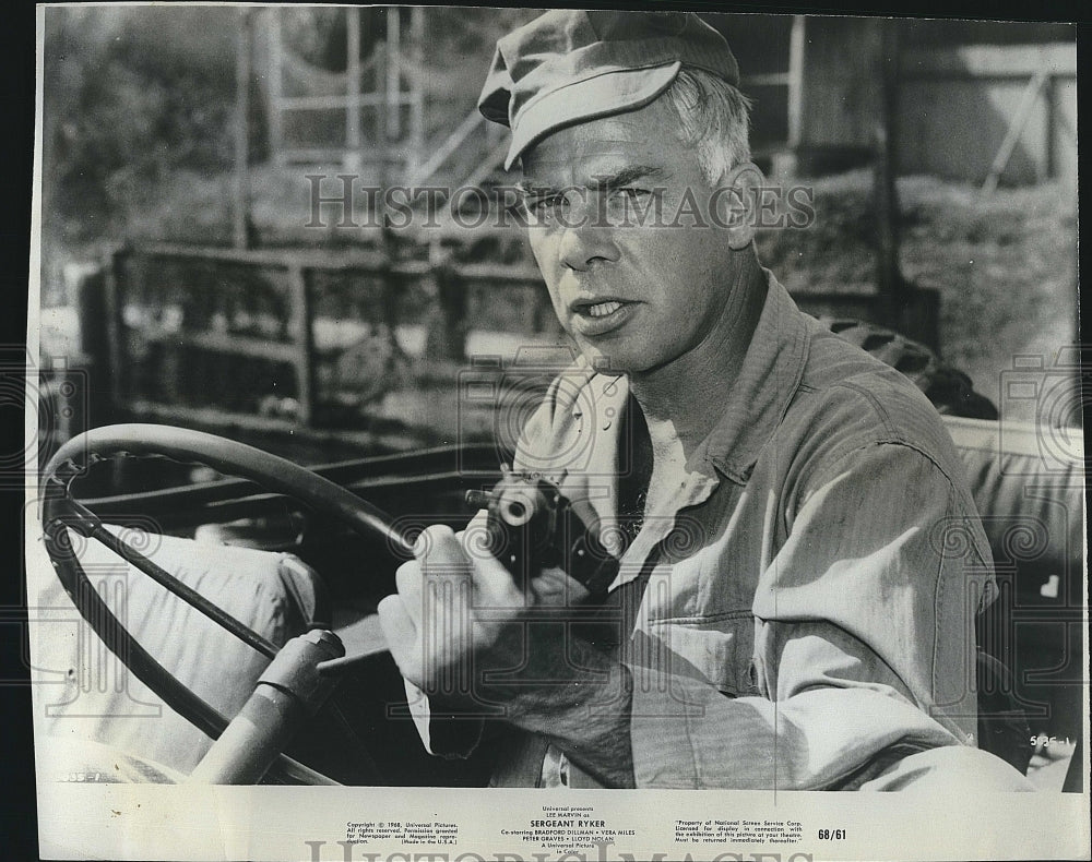 1968 Press Photo Actor Lee Marvin in "Sergeant Ryker" - Historic Images