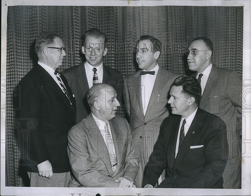 1956 Press Photo Lions club,A Maitz,J Burnes,D Halstead,D Young , Maglio,Taylor - Historic Images