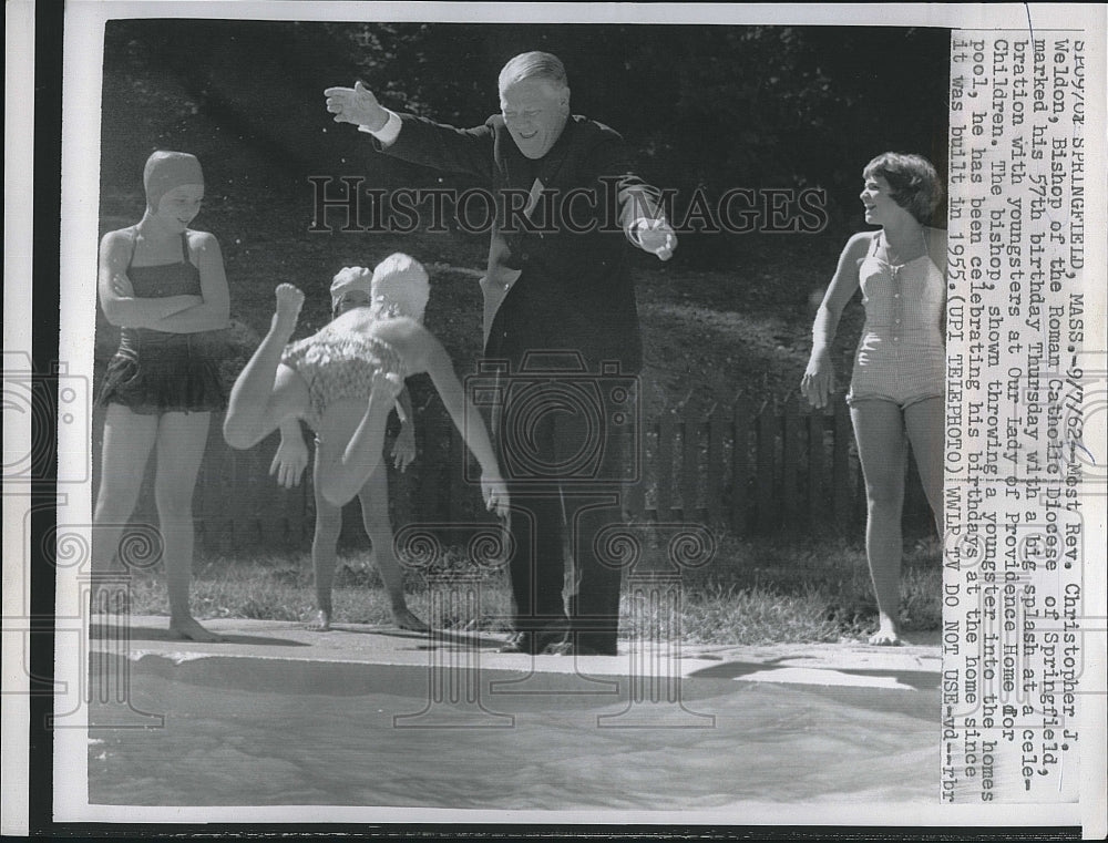 1962 Press Photo  Bishop Christopher Weldon Springfield Roman Catholic Diocese - Historic Images