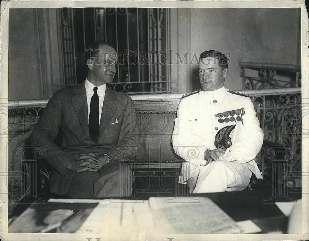 1933 Press Photo US Amb. Sumner Welles &amp; Rear Adm Charles Freeman - Historic Images