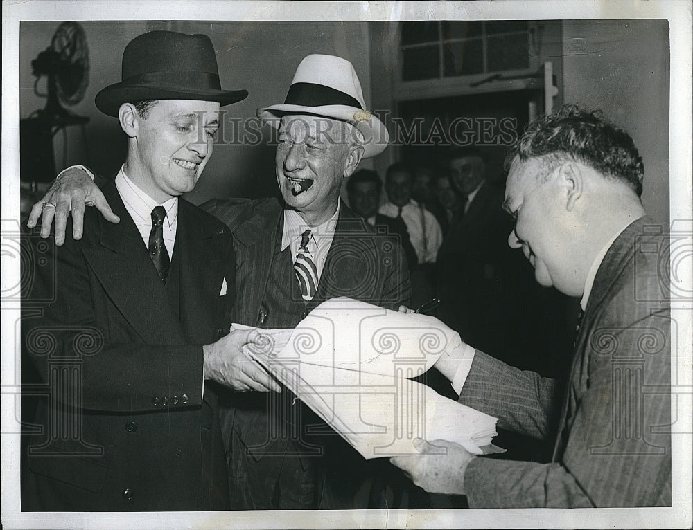 1939 Press Photo All Smith, ex Gov of NY,&amp; son Al Jr.  &amp; Wm Carroll - Historic Images