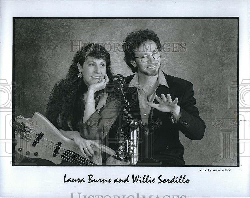 Press Photo Laura Burns Willie Sordillo Muscians entertainers - Historic Images