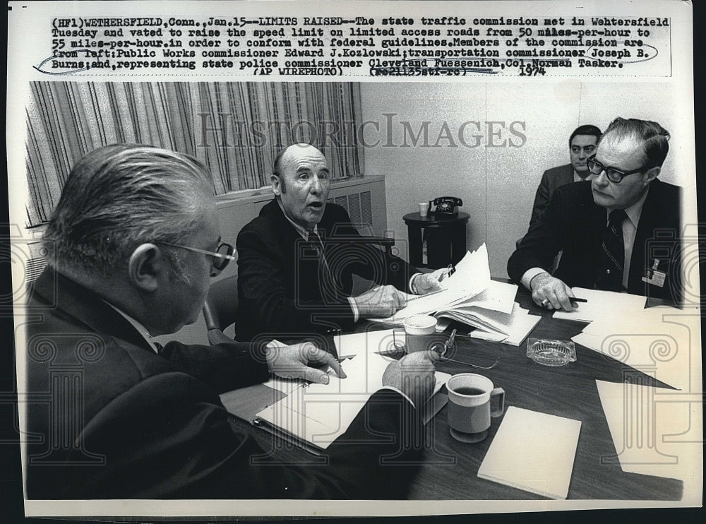 1974 Press Photo Joseph B. Burns Rep. State Police Commissioner Cleveland Fuesse - Historic Images