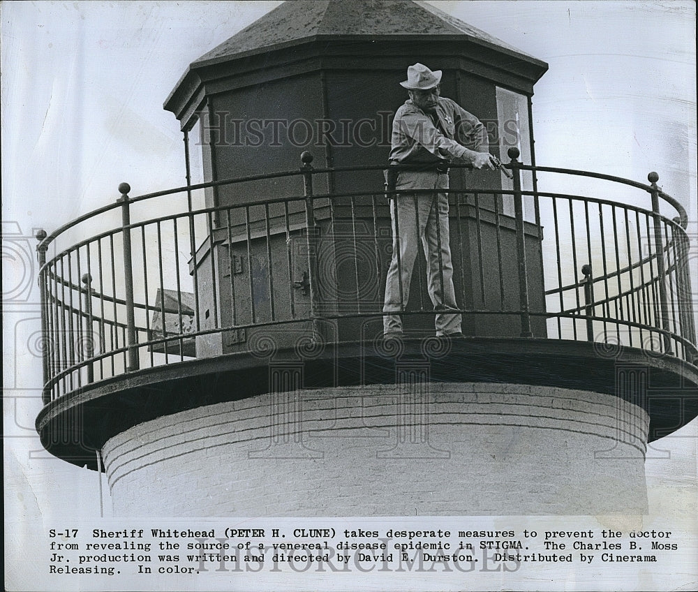 1972 Press Photo Peter H Clune Stars In &quot;Stigma&quot; - Historic Images