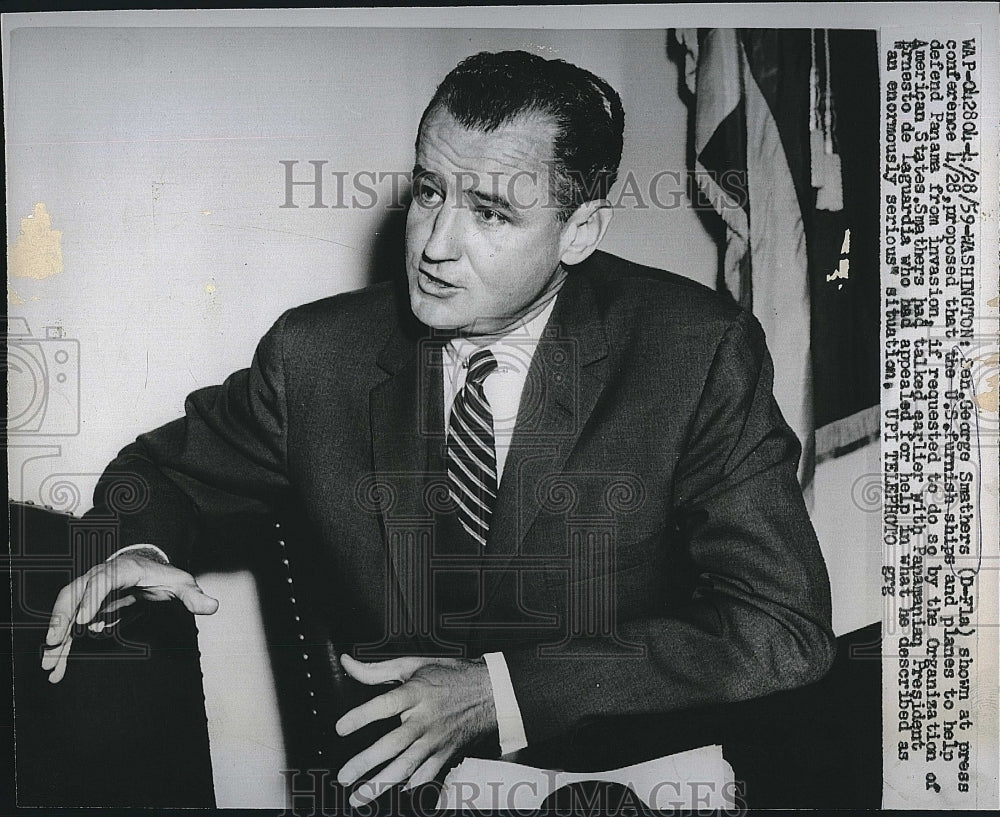 1959 Press Photo Senator George Smathers - Historic Images