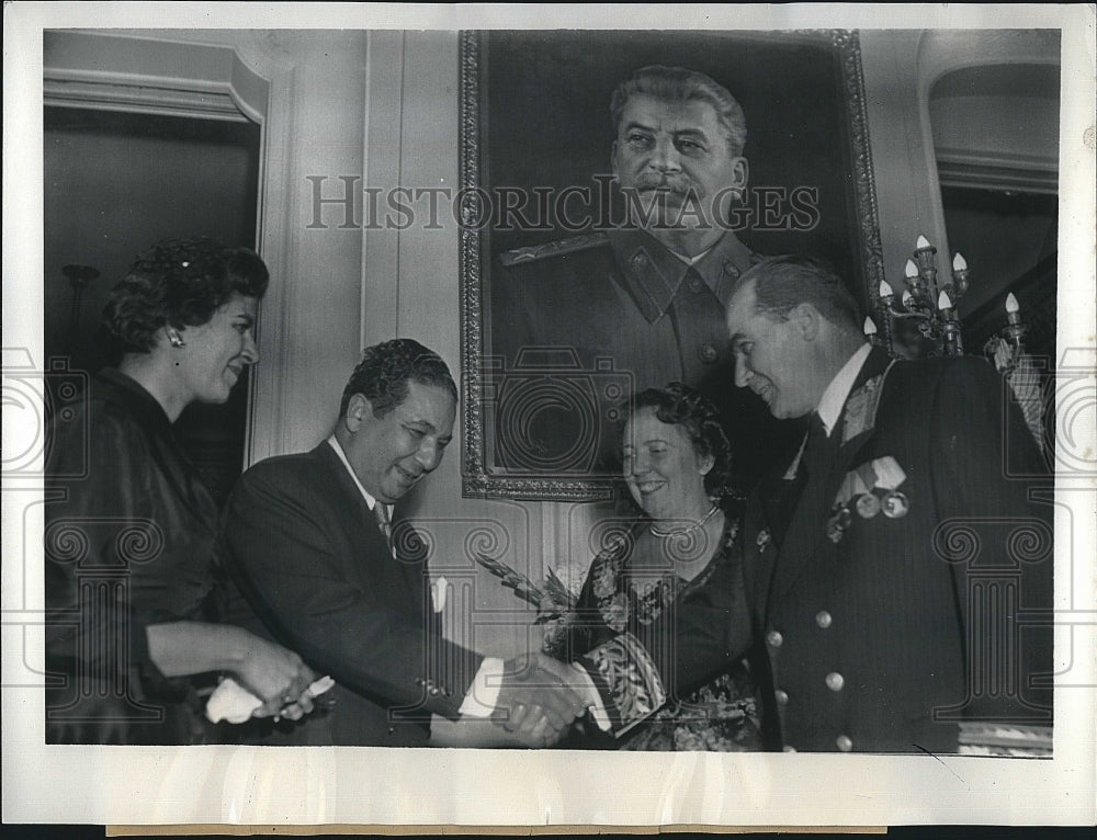 1955 Press Photo Soviet Ambassador and Mrs. George Zaroubin, Egyptian Ambassador - Historic Images