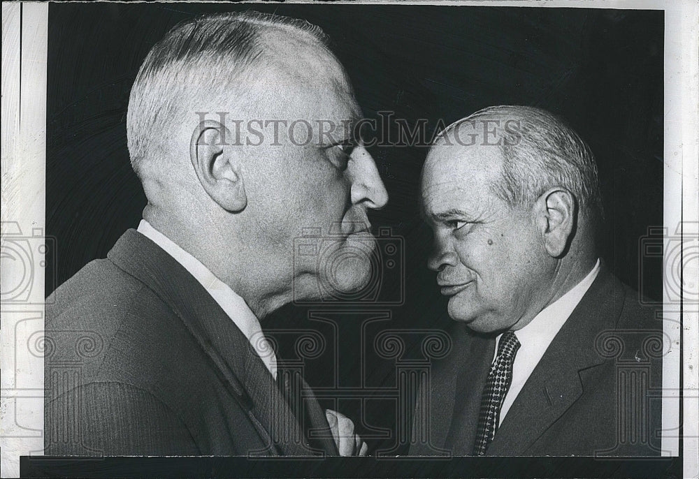 1961 Press Photo Valerian Zorin Russian Ambassador To UN With Omar Loutfi - Historic Images