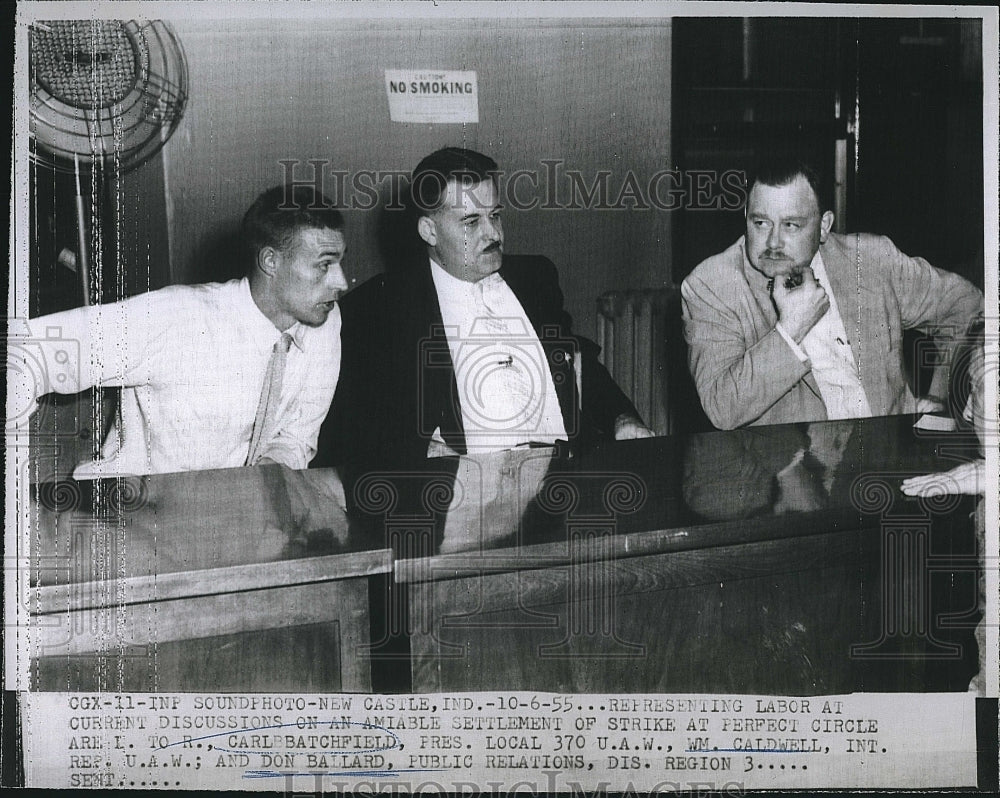 1955 Press Photo Carl Batchfield,Wm Caldwellm don Ballard - Historic Images