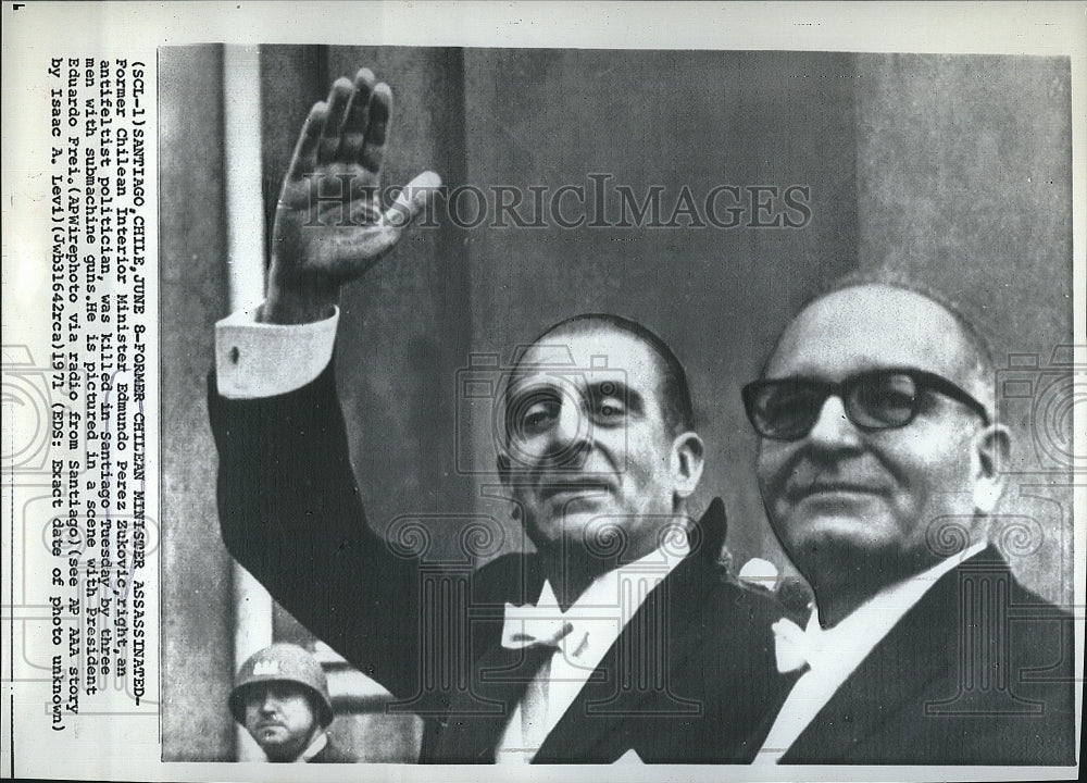 1971 Press Photo Chilean Minister Ed P Zukovic &amp; Pres. E Frei - Historic Images