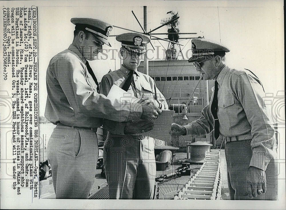 1970 Press Photo Capt Martin Zenni,Lt jg Tom Tressel,Cmdr Sam Monk - Historic Images