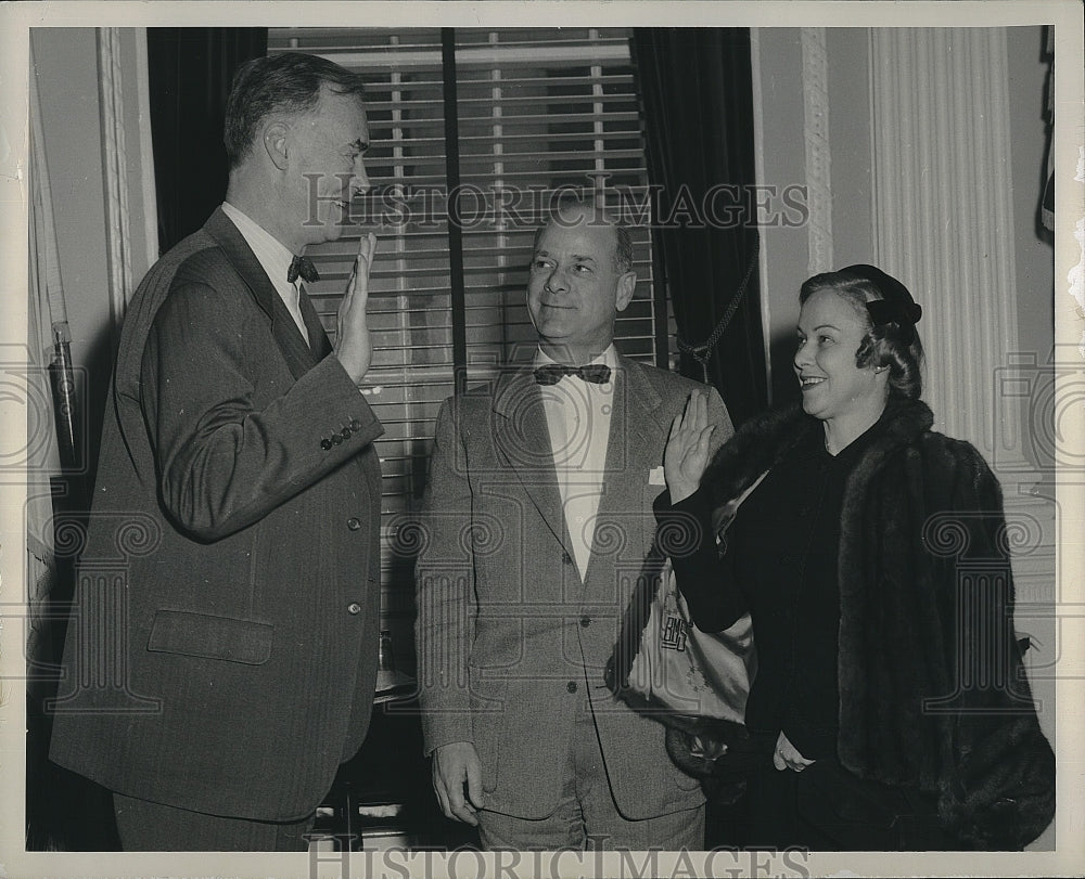 1962 Press Photo Mass Gov C Herter , Charles Gabriel,EM Smiley - Historic Images