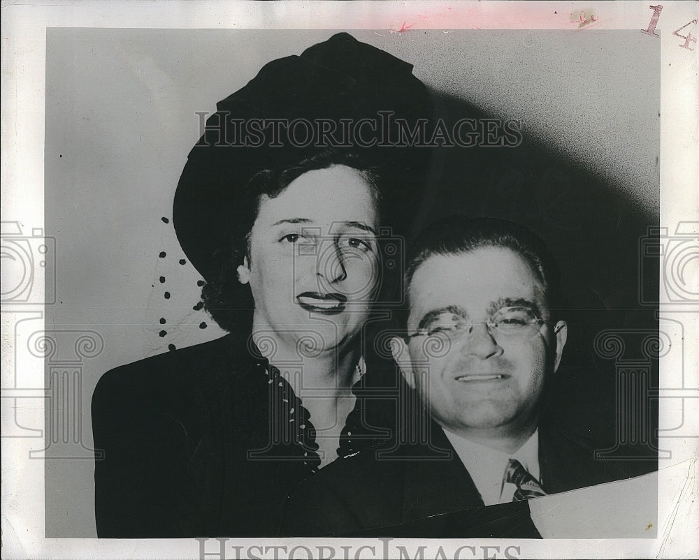 1957 Press Photo Rabbi Joshua Loth Lieban &amp; his wife - Historic Images