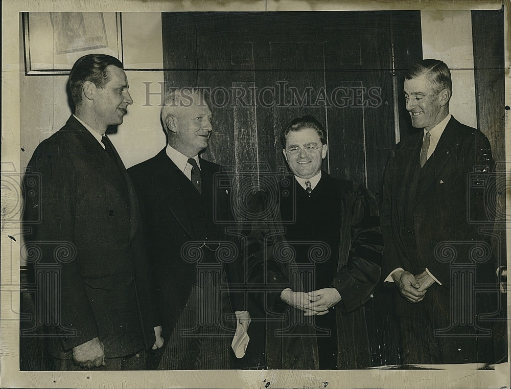 1941 Press Photo Mayor Tobin,Justice Magruder, rabbi Liebman &amp; Gov Saltonstall - Historic Images