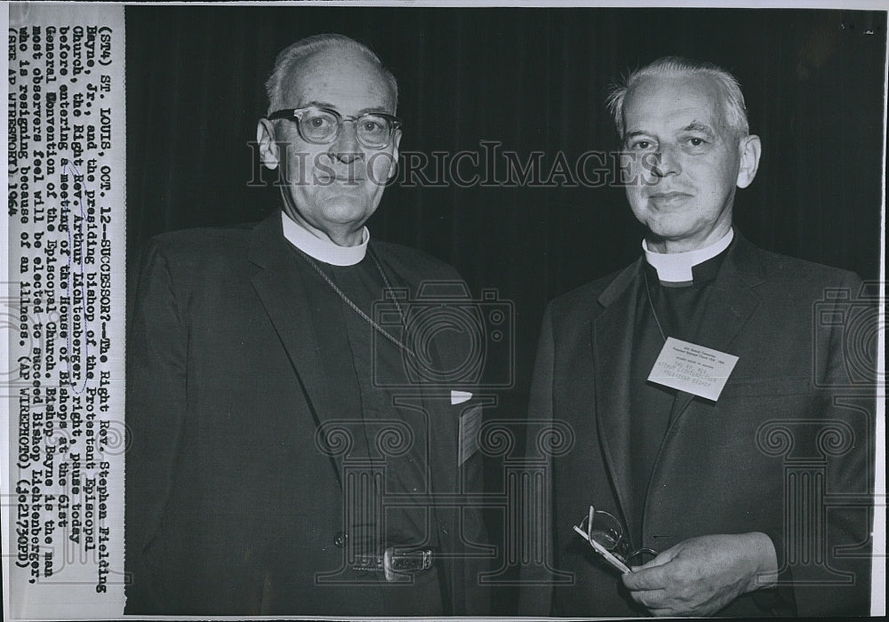 1964 Press Photo  Rt Rev Arthur Lichtenberger &amp; Rt Rev Stephen Feilding - Historic Images