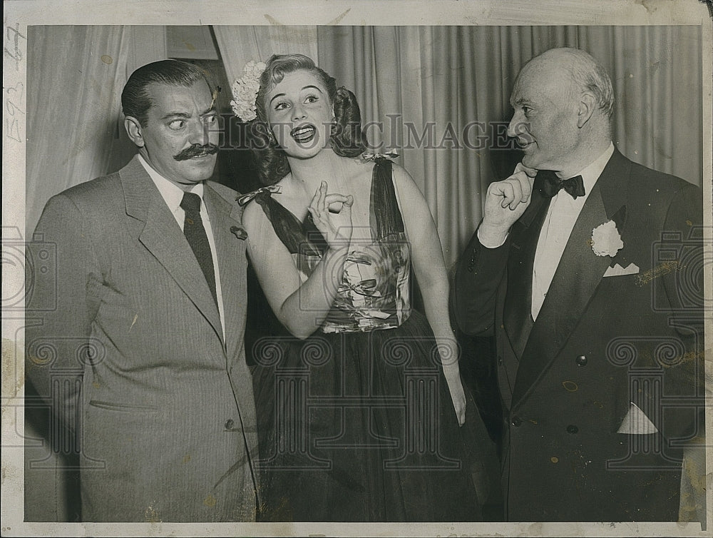 1949 Press Photo Comedian, Singer Jerry Calonna, Inge Manski, Arki Yavensonne - Historic Images