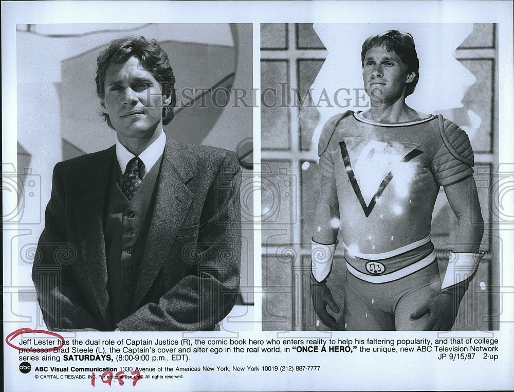 Press Photo Jeff Lester as Captain Justice in the TV series "Once A Hero" - Historic Images