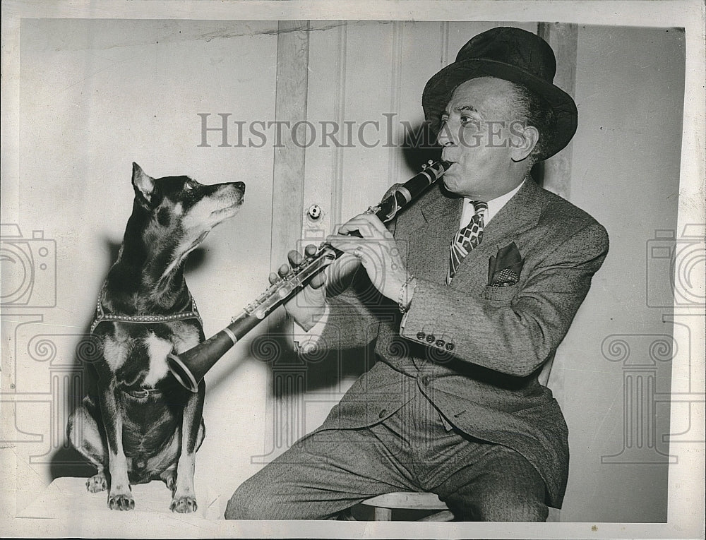 1948 Press Photo Ted Lewis and Dog - Historic Images