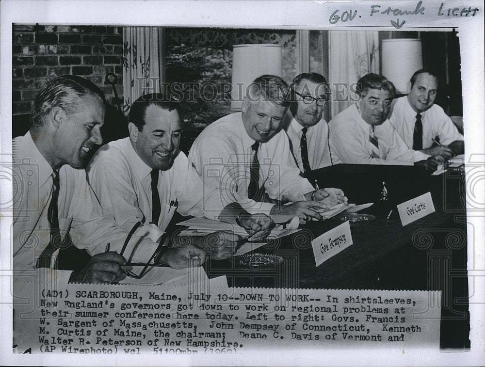 1969 Press Photo New England Govs.,F Sargent,J Dempsey,K Curtis,DDavis, Peterson - Historic Images